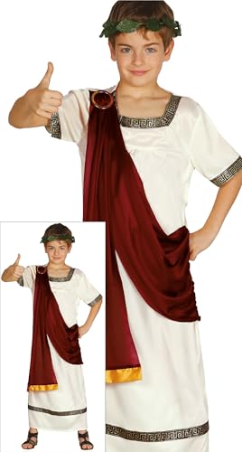 FIESTAS GUIRCA Römischer Kaiser oder Griechischer Gott - Jungen Kostüm Alter 5-6 Jahre in Weinrot u. Weiß mit goldenen Verzierungen - für Karneval/Fasching oder Themen Party - Alter 5-12 Jahre FIESTAS GUIRCA Römischer Kaiser oder Griechischer Gott - Jungen Kostüm Alter 5-6 Jahre in Weinrot u. Weiß mit goldenen Verzierungen - für Karneval/Fasching oder Themen Party - Alter 5-12 Jahre von FIESTAS GUIRCA