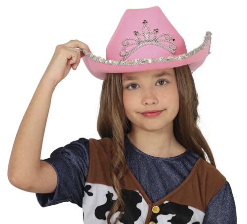FIESTAS GUIRCA | Rosa Cowboyhut aus Filz (Kindergröße) – Im Stil des Wilden Westens – Kostümzubehör für Mädchen – Perfekt für Cowboy-Partys, Karneval und Halloween – Rosa von FIESTAS GUIRCA