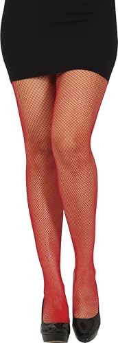 FIESTAS GUIRCA | Rote Netzstrumpfhose (Einheitsgröße) - Strumpfhosen für 20er Jahre Kostüme und Kostümpartys - Zubehör für Damen - Ideal für Halloween und Karneval - Rot von FIESTAS GUIRCA
