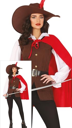 FIESTAS GUIRCA Roter Musketier Karnevalskostüm Damen – Musketierin Faschingskostüm Erwachsene Damen mit Musketierhut und Umhang Größe M FIESTAS GUIRCA Roter Musketier Karnevalskostüm Damen – Musketierin Faschingskostüm Erwachsene Damen mit Musketierhut und Umhang Größe M von FIESTAS GUIRCA