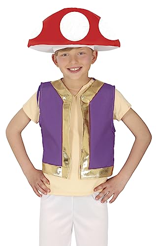 FIESTAS GUIRCA Roter Pilz Kostüm für Jungen oder Mädchen – Gepunkteter Fliegenpilz Kostüm für Jungen und Mädchen 5-6 Jahre von FIESTAS GUIRCA