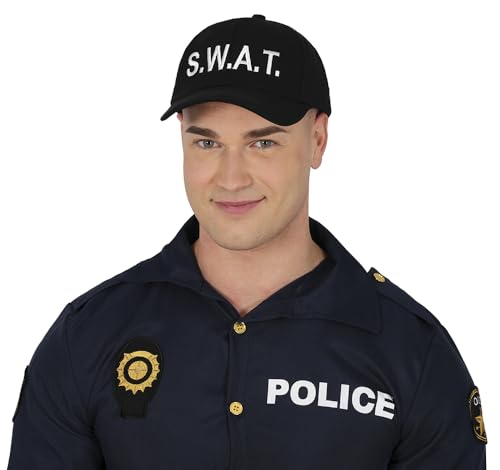 FIESTAS GUIRCA | SWAT Mütze (Einheitsgröße) - Kostümzubehör für Polizei-Kostüme, Halloween und Karneval - Ideal für Cosplay - Unisex für Erwachsene - Schwarz von FIESTAS GUIRCA