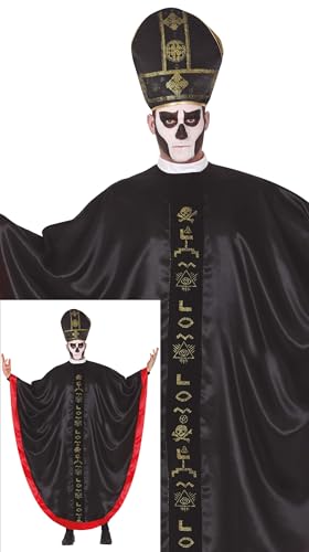 FIESTAS GUIRCA Satanischer Kardinal Halloween Kostüm Herren – Papst Bischof Kostüm in Rot u Schwarz inkl. Mitra und schwarzes Gewand – Kostüm Herren Halloween XL 54-56 FIESTAS GUIRCA Satanischer Kardinal Halloween Kostüm Herren – Papst Bischof Kostüm in Rot u Schwarz inkl. Mitra und schwarzes Gewand – Kostüm Herren Halloween XL 54-56 von FIESTAS GUIRCA