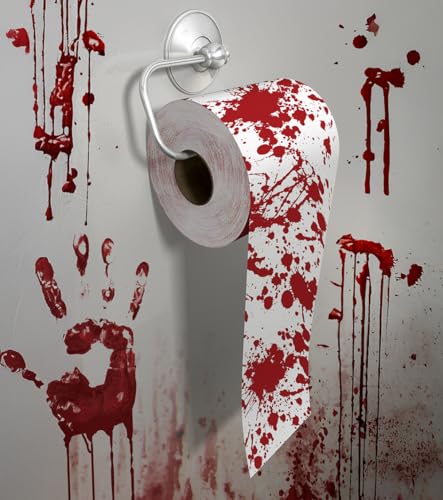 FIESTAS GUIRCA | Scherzartikel Blutiger Tatort Klopapier (30m) zweilagig - Gruseliges Toilettenpapier - Witziges Geschenk oder Halloween Deko für Killer Partys von FIESTAS GUIRCA