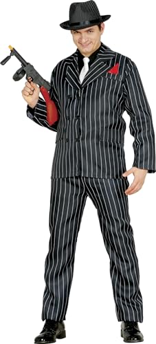 Fiestas GUiRCA Schickes Mafia Kostüm Herren – Gatsby 20 er Jahre Nadel Streifen Anzug - Gr M 48–50-30 er Jahre Gangster Kostüm Erwachsene, Kostüm Mafia, Charleston Fasching Kostüme für Erwachsene von Fiestas GUiRCA