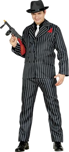 Fiestas Guirca Schickes Mafia Kostüm Herren – Gatsby 20 er Jahre Nadel Streifen Anzug - Gr M 48–50-30 er Jahre Gangster Kostüm Erwachsene, Kostüm Mafia, Charleston Fasching Kostüme für Erwachsene von Fiestas Guirca
