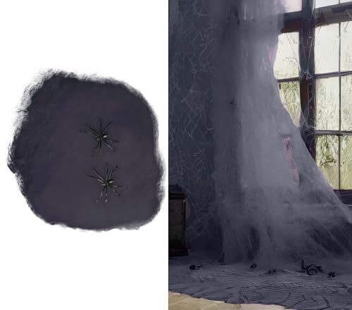 FIESTAS GUIRCA | Schwarze Spinnweben (100 g) - Halloween- und Kostümfest-Dekoration - Tiere und Insekten - Ideal für Feiern und Events - Schwarz von FIESTAS GUIRCA