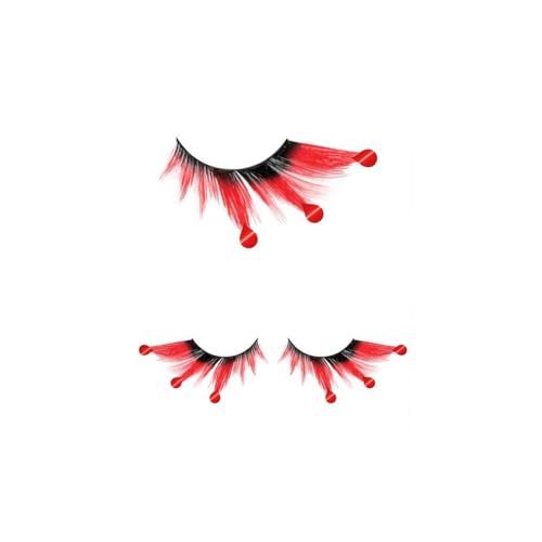FIESTAS GUIRCA | Schwarze Wimpern mit Bluttropfen - Makeup Zubehör für Halloween und Karneval - Ideal für Partys und Feiern - Für Erwachsene Frauen - Rot Schwarz FIESTAS GUIRCA | Schwarze Wimpern mit Bluttropfen - Makeup Zubehör für Halloween und Karneval - Ideal für Partys und Feiern - Für Erwachsene Frauen - Rot Schwarz von FIESTAS GUIRCA