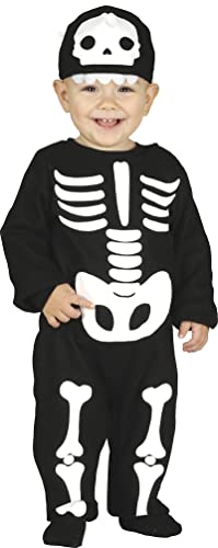 FIESTAS GUIRCA Schwarzer Skelett Overall Kostüm – Halloween Kinder Kostüm für Jungen von 2-3 Jahren von FIESTAS GUIRCA