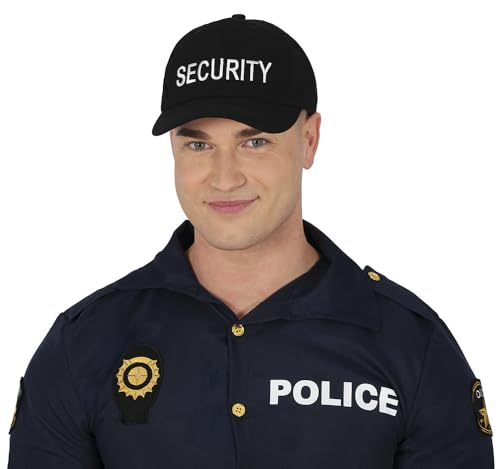 FIESTAS GUIRCA | Security Mütze (Einheitsgröße) - Kostümzubehör für Polizei- und Halloween-Partys sowie Karneval - Ideal für Cosplay - Unisex für Erwachsene - Schwarz von FIESTAS GUIRCA