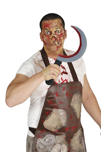FIESTAS GUIRCA | Sichel (33 cm) - Kostüm Zubehör für Halloween, Cosplay und Horrorfilm Partys - Killer Messer mit Blut ideal für Horrorfilm Charaktere - Spielzeug Waffe Grau von FIESTAS GUIRCA