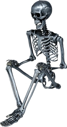 FIESTAS GUIRCA | Silbernes Skelett (160 cm) - Halloween Dekoration für Partys und Feiern - Ideal für gruselige Atmosphären und Themen mit Totenköpfen und Skeletten - Silber von FIESTAS GUIRCA