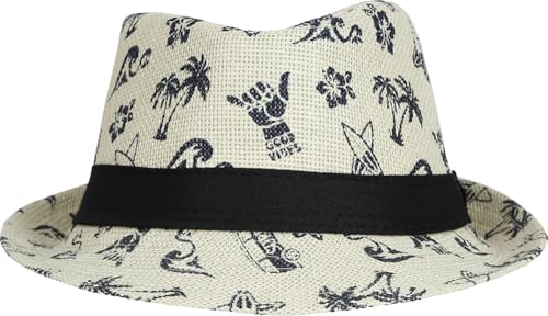 FIESTAS GUIRCA | Sommer Surf Hut (Größe Kinder) - Party Zubehör für Sommerfeiern und Graduierungen - Ideal für Hawaii- und Tropen-Themen - Natur und Schwarz von FIESTAS GUIRCA