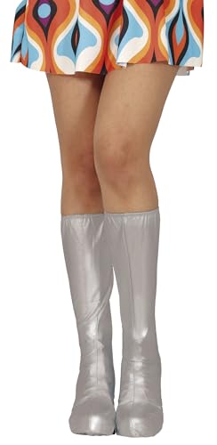 FIESTAS GUIRCA | Stiefelüberzieher Silber (45 cm) - Kostümzubehör für 70er Jahre Partys und Rock-Themen - Ideal für Erwachsene Unisex - Perfekt für Karneval und Halloween - Silber von FIESTAS GUIRCA