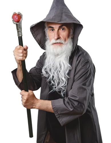FIESTAS GUIRCA | Stock mit Klaue zerlegbar (78 cm) - Spielzeugwaffe für mittelalterliche Kostüme und Fantasiepartys - Ideales Zubehör für Halloween und Karneval - Für alle Nutzer - Schwarz Silber von FIESTAS GUIRCA