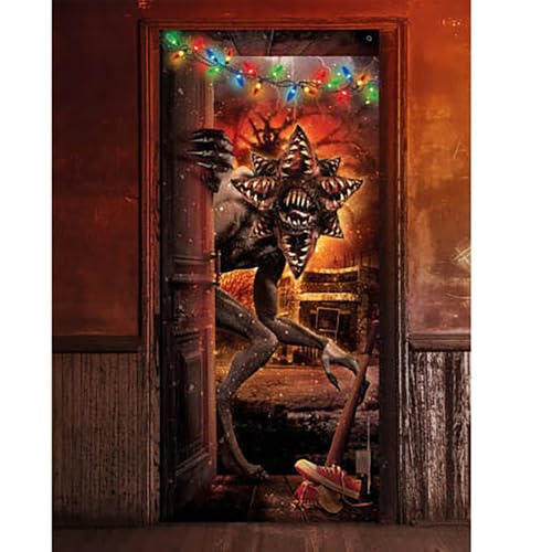 FIESTAS GUIRCA | Strange Alien Monster Türposter aus Stoff (80x180 cm) - Gruselige Halloween Tür und Wand Deko für Partys oder im Spukhaus - Horror Film Poster Halloween Dekoration von FIESTAS GUIRCA