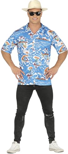 FIESTAS GUIRCA Sunny Boy Malle Party Outfit – Buntes Hawaiihemd Lustiges Karneval Kostüm Herren – Ibiza Mallorca Tourist Herren Kostüm Karneval Fasching Größe M 48-50 von FIESTAS GUIRCA