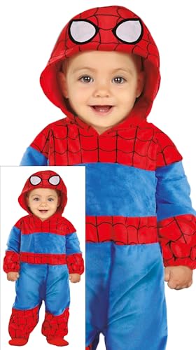 FIESTAS GUIRCA Super Baby Kostüm – Blau-Roter Superhelden Overall mit Spinnenmuster für Babys von 12-18 Monaten FIESTAS GUIRCA Super Baby Kostüm – Blau-Roter Superhelden Overall mit Spinnenmuster für Babys von 12-18 Monaten von FIESTAS GUIRCA