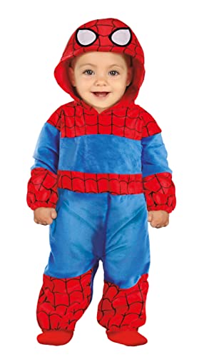 Fiestas GUiRCA Super Baby Kostüm – Blau-Roter Superhelden Overall mit Spinnenmuster für Babys von 18-24 Monaten von Fiestas GUiRCA