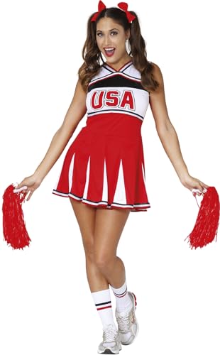 Fiestas Guirca Superstar Cheerleader Kostüm Damen - Größe S 36 – 38 - Rotes Cheerleader Outfit Fastnacht, USA High School Mädchen Kostüm, Fasching Kostüme für Erwachsene, Cheerleader Kleid Outfit Fiestas Guirca Superstar Cheerleader Kostüm Damen - Größe S 36 – 38 - Rotes Cheerleader Outfit Fastnacht, USA High School Mädchen Kostüm, Fasching Kostüme für Erwachsene, Cheerleader Kleid Outfit von Fiestas Guirca