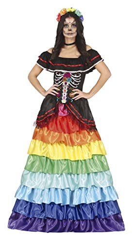 FIESTAS GUIRCA Tag der Toten Regenbogen Kleid - Langes Rüschenkleid in Regenbogenfarben Día De Los Muertos Kostüm Erwachsene Damen Größe S 34-36 FIESTAS GUIRCA Tag der Toten Regenbogen Kleid - Langes Rüschenkleid in Regenbogenfarben Día De Los Muertos Kostüm Erwachsene Damen Größe S 34-36 von FIESTAS GUIRCA