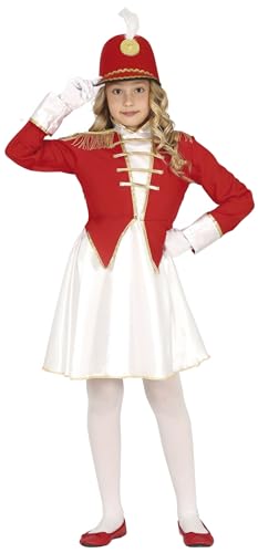 FIESTAS GUIRCA Tanzmariechen Mädchen Kostüm – Funkmariechen Rot, Weiß und Goldener Majorette Outfit für Mädchen von 5-6 Jahren von FIESTAS GUIRCA