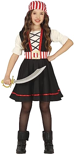 FIESTAS GUIRCA Tapfere Piratin Karneval Kostüm Mädchen – Piratenkostüm Mädchen inkl. Kleid & Piraten Tuch – Fasching Karneval Kostüm Kinder Mädchen 5-6 Jahre von FIESTAS GUIRCA