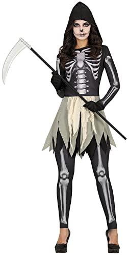 FIESTAS GUIRCA Tödliches Skelett Kostüm – Halloween Kostüm Erwachsene Damen Größe 40-42 L von FIESTAS GUIRCA