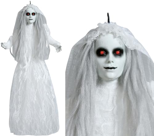 FIESTAS GUIRCA | Tote Braut Hängefigur (50 cm) - Dekofigur für Halloween und Gruselfeste - Figur mit Brautkleid für Horrorpartys - Weiß von FIESTAS GUIRCA