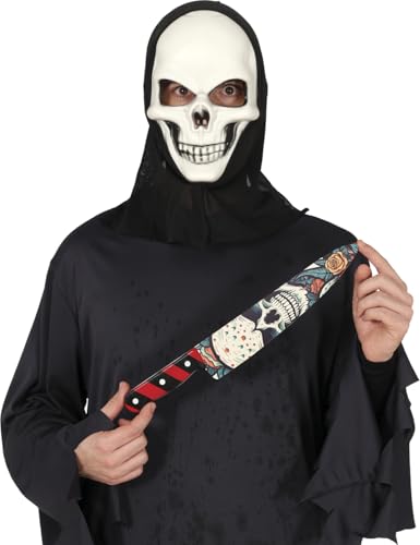 FIESTAS GUIRCA | Totenkopf Messer (37 cm) - Spielzeugwaffe für Halloween und Horrorpartys - Ideales Zubehör für Erwachsene und Kinder - Mehrfarbig von FIESTAS GUIRCA