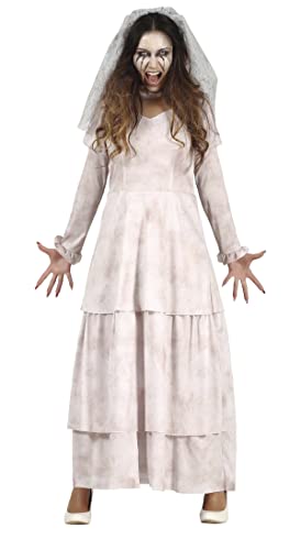 FIESTAS GUIRCA Trauriger Geist - schmutzig-weißes Hochzeitskleid und Schleier Kostüm Erwachsene Damen Größe S 34-36 FIESTAS GUIRCA Trauriger Geist - schmutzig-weißes Hochzeitskleid und Schleier Kostüm Erwachsene Damen Größe S 34-36 von FIESTAS GUIRCA