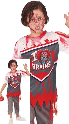 FIESTAS GUIRCA Untoter Football Spieler Halloween Kostüm Kinder – Blutiger Quarterback High School Uniform – Rugby Zombie Halloween-Kostüm Junge 7-9 Jahre von FIESTAS GUIRCA