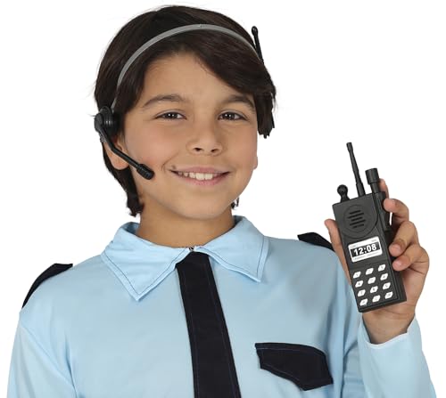 FIESTAS GUIRCA | Walkie Talkie Set mit Kopfhörern - Spiel Gadget für Polizeikostüm - Ideal für Kostümpartys, Karneval und Halloween - Zubehör für alle Nutzer - Schwarz von FIESTAS GUIRCA