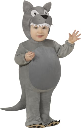 FIESTAS GUIRCA | Wolf Kostüm für Kinder (2-3 Jahre) - Kapuze, Schwanz und Overall - Tierkostüme für den Welttag des Buches, Halloween, Karneval und Kostümpartys - Ideal für Jungen und Mädchen - Grau von FIESTAS GUIRCA