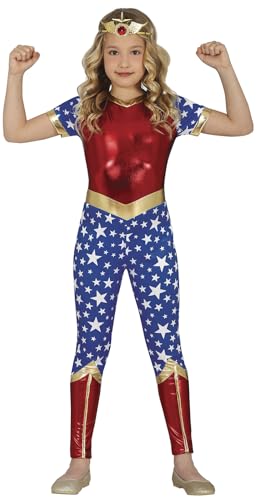 FIESTAS GUIRCA Wunder Mädchen Kostüm – Stern Heldin Outfit mit Rot Blauem und Goldenem Overall in Metallic Optik für Mädchen von 14-16 Jahren FIESTAS GUIRCA Wunder Mädchen Kostüm – Stern Heldin Outfit mit Rot Blauem und Goldenem Overall in Metallic Optik für Mädchen von 14-16 Jahren von FIESTAS GUIRCA