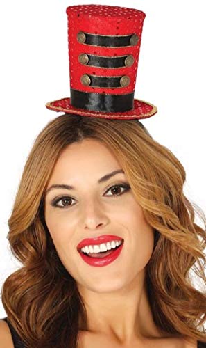 FIESTAS GUIRCA Zirkusdirektorin Miniatur-Zylinder Accessoire für Damen rot-schwarz - Rot von FIESTAS GUIRCA