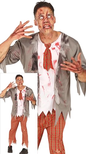 FIESTAS GUIRCA Zombie Highschooler Halloween Kostüm Herren – Rote Schuluniform für Männer – Kostüm Herren Halloween M 48-50 FIESTAS GUIRCA Zombie Highschooler Halloween Kostüm Herren – Rote Schuluniform für Männer – Kostüm Herren Halloween M 48-50 von FIESTAS GUIRCA