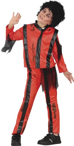 FIESTAS GUIRCA | Zombie Popstar Halloween Kostüm Kinde (10-12 Jahre) - inkl. Rote Jacke und Hose - Untoten Kostüm für Karneval Fasching - Zombie Halloween Kostüm Junge Mädchen - Rot und Schwarz von FIESTAS GUIRCA