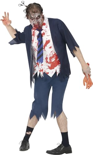 FIESTAS GUIRCA Zombie Schüler Halloween Kostüm Teenager Junge – Blutige Dunkel Blau Weiße High School Uniform – Jungen Halloween Kostüm Teens 14-16 Jahre von FIESTAS GUIRCA
