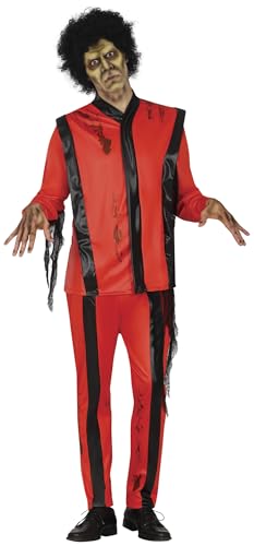 FIESTAS GUIRCA | Zombie Superstar Halloween Kostüm Herren (48-50/M) - Untoter Kostüm Karneval Fasching inkl. Rote Jacke und Hose - Zombie Kostüm Herren Halloween - Rot und Schwarz von FIESTAS GUIRCA