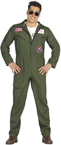 FIESTAS GUIRCA | Kampfpilot Kostüm für Erwachsene (48-50/M) - Overall für Männer - Militär- und Aviator Kostüme für Filmfeste, Halloween und Karneval - Ideal für Erwachsene - Grün FIESTAS GUIRCA | Kampfpilot Kostüm für Erwachsene (48-50/M) - Overall für Männer - Militär- und Aviator Kostüme für Filmfeste, Halloween und Karneval - Ideal für Erwachsene - Grün von FIESTAS GUIRCA
