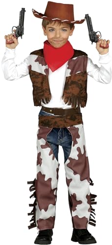 Fiestas GUiRCA Cowboy Kostüm Kinder Jungen - Alter 10-12 Jahre - Texaner Rodeo Kostüm - Wilder Westen Länder Kostüm für Karneval, Fasching, Fastnacht, Halloween, Indianer Kostüm Kinder Party von Fiestas GUiRCA