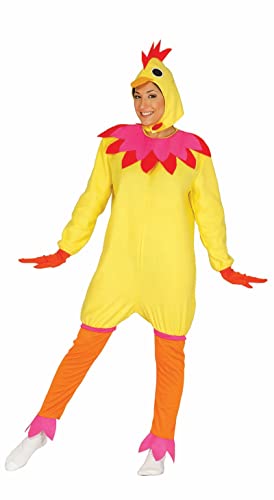 Fiestas GUiRCA Henne Kostüm Damen - Huhn Kostüm Erwachsene Karneval inkl. Hühnchen Hut, Größe M 38 – 40 - Hühner Kostüm Fasching Kostüme für Erwachsene, Kostüm Huhn Tierkostüm Damen, Küken Kostüm von Fiestas GUiRCA