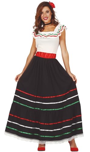 FIESTAS GUIRCA Für Damen 86591 Mexikanisches Kostüm für Erwachsene, Größe, weiß/rot/grün, Talla M 38-40 von Fiestas GUiRCA