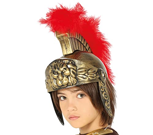 Guirca - Elmo Centurione mit Federn, Farbe Bronze/Rot, Kinder, 13595 von Fiestas GUiRCA