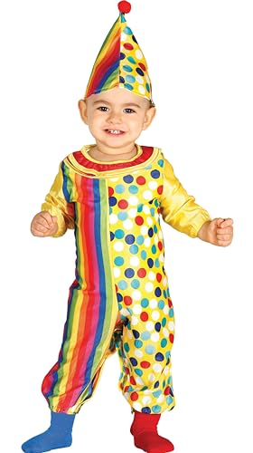FIESTAS GUIRCA | Clown Baby Kostüm (18-24 Monate) - Mütze und Overall - Zirkus- und Komödie Kostüme für Halloween, Karneval und Kostümpartys - Ideal für Unisex-Babys - Mehrfarbig von FIESTAS GUIRCA