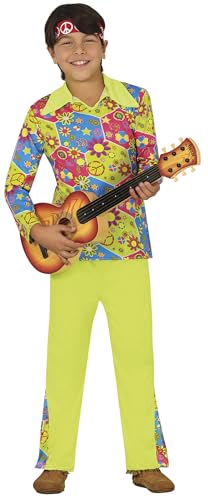 Guirca-Kostüm Hippie für Jungen 7/9 Jahre, mehrfarbig, 7-9 (125-135 cm), 85604 von FIESTAS GUIRCA