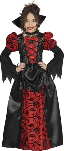 FIESTAS GUIRCA | Vampirkostüm für Kinder (10-12 Jahre) – Kleid und Kragen – Vampirkostüme für Halloween, Karneval und Kostümpartys – Ideal für Mädchen – Schwarz und Rot von FIESTAS GUIRCA