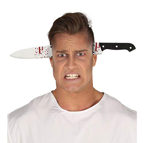 Guirca schwarzer Horror Messer im Kopf Haarreif zum Halloween Kostüm Zubehör Party von FIESTAS GUIRCA