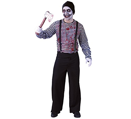 Mörder Pantomime Halloween Kostüm für Herren Halloweenkostüm blutig Gr. M/L, Größe:M von FIESTAS GUIRCA